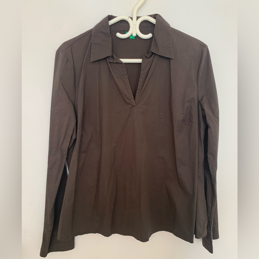 United Colors of Benetton Khaki Brown Women’s Shirt SIZE M